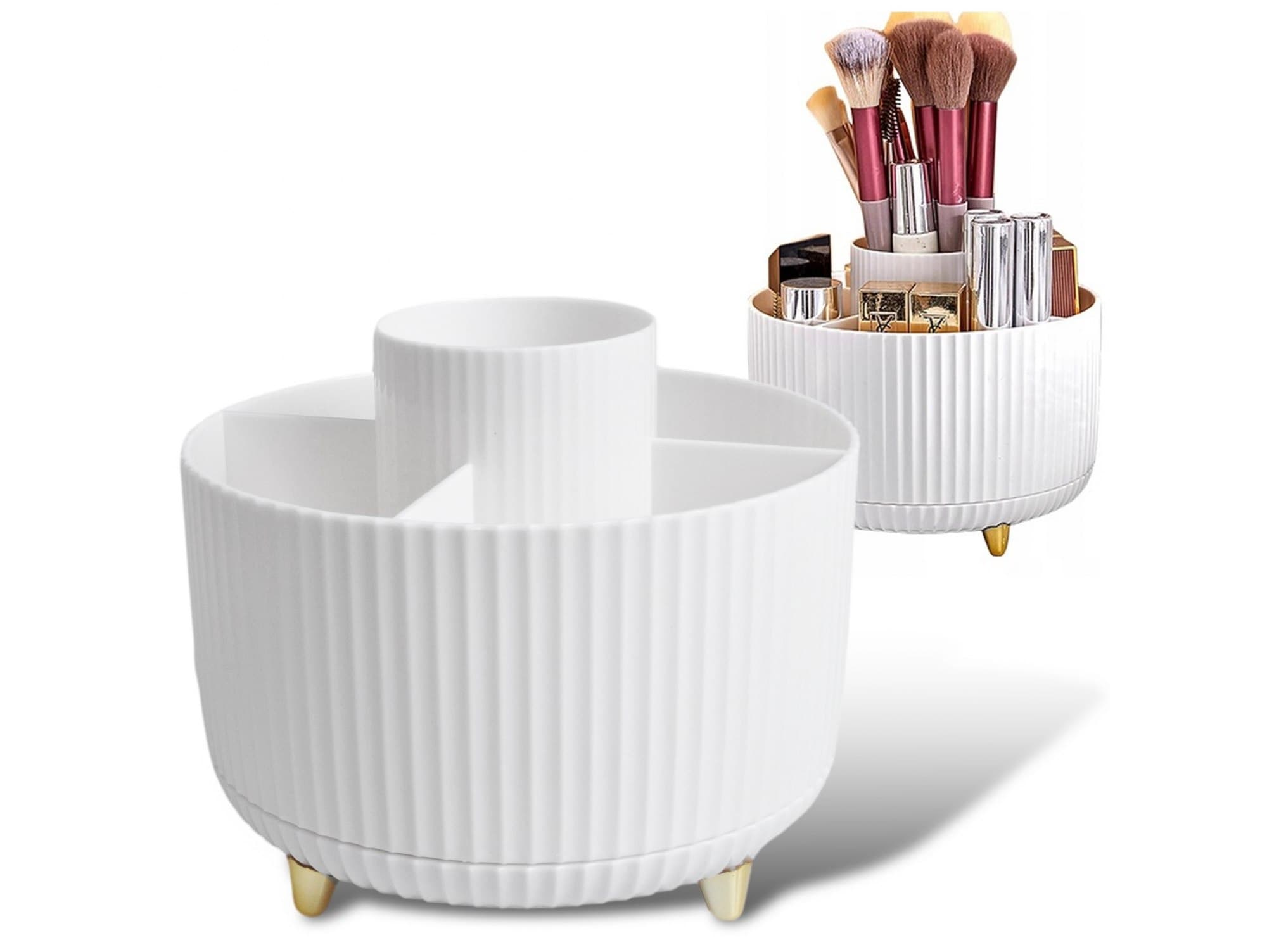 Organizer na kosmetyki obrotowy pojemnik pędzle stojak 360 kosmetyczka
