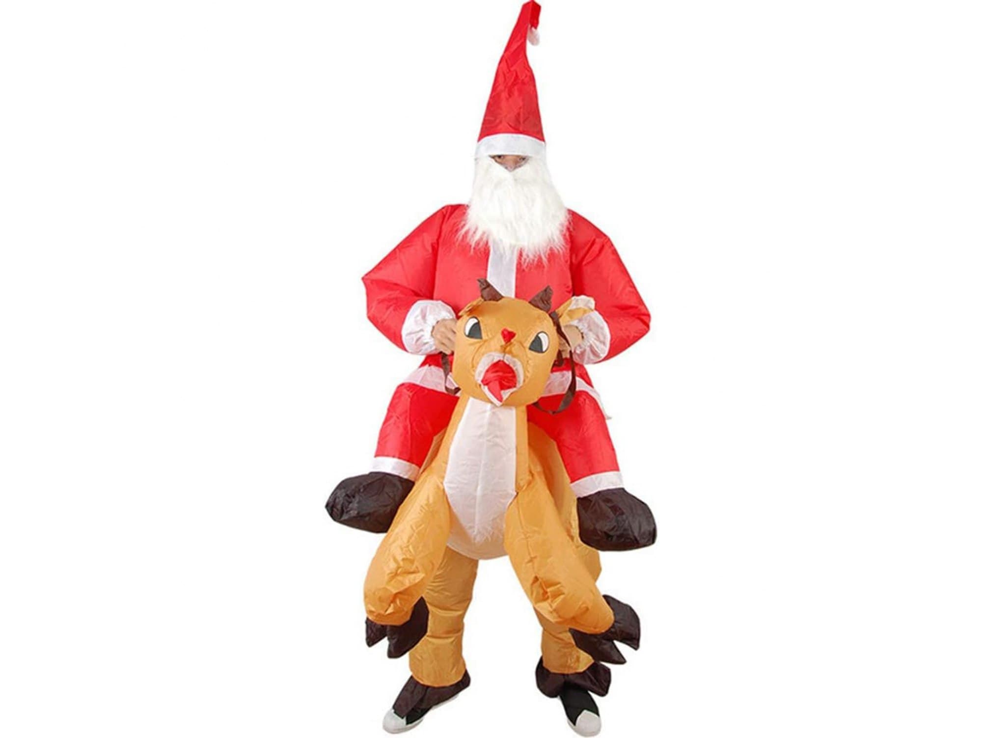 Strój kostium dmuchany mikołaja na reniferze przebranie świeta mikołaj